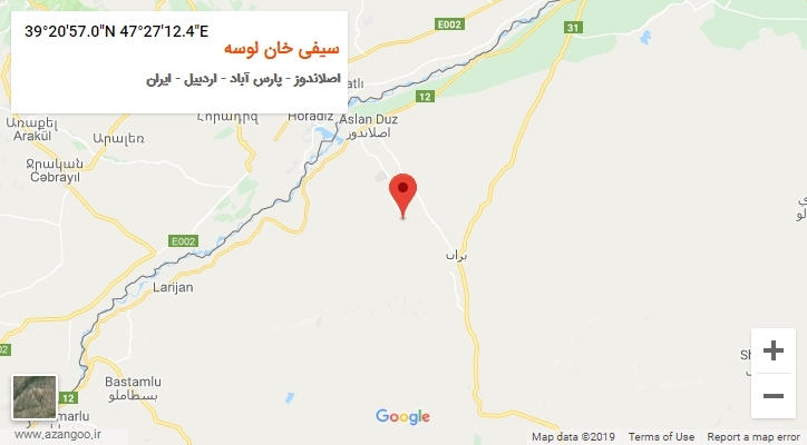 روستای سیفی خان لوسه بر روی نقشه