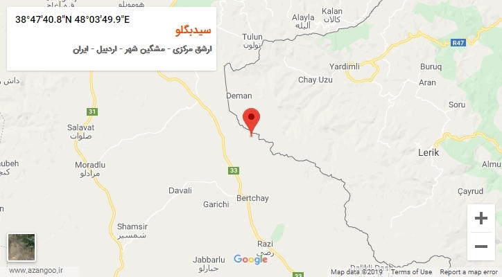 روستای سیدبگلو بر روی نقشه