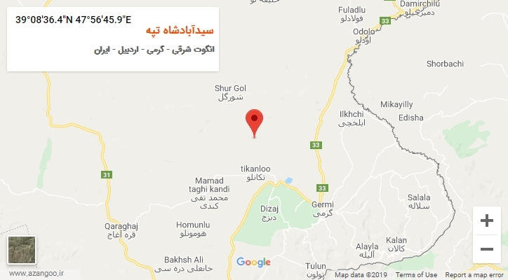 روستای سیدآبادشاه تپه بر روی نقشه