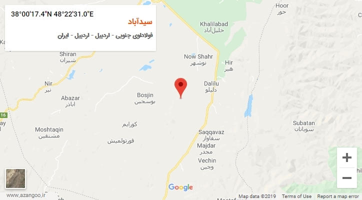 روستای سیدآباد بر روی نقشه