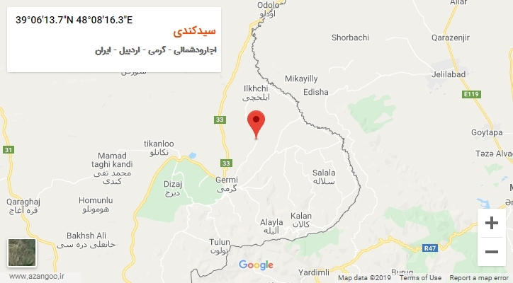 روستای سیدکندی بر روی نقشه