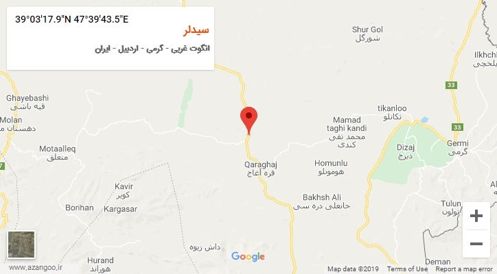 روستای سیدلر بر روی نقشه