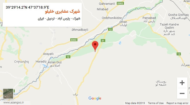 روستای شهرک عشایری خلیلو بر روی نقشه
