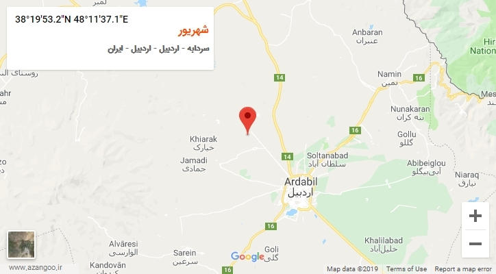 روستای شهریور بر روی نقشه