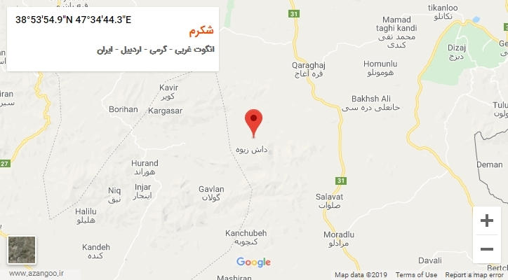 روستای شکرم بر روی نقشه