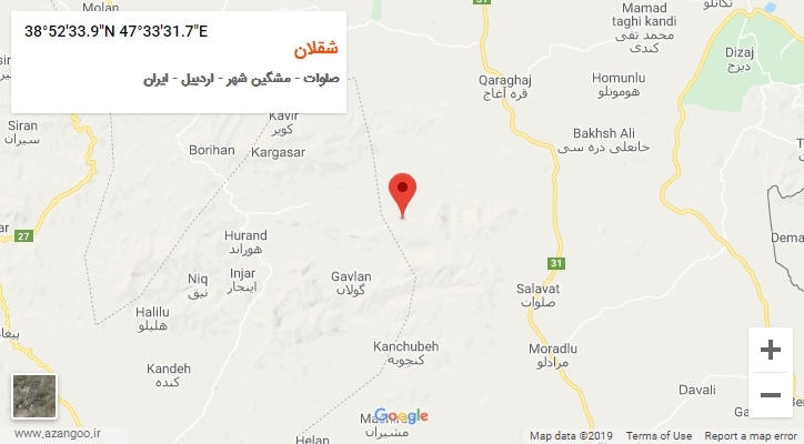 روستای شقلان بر روی نقشه