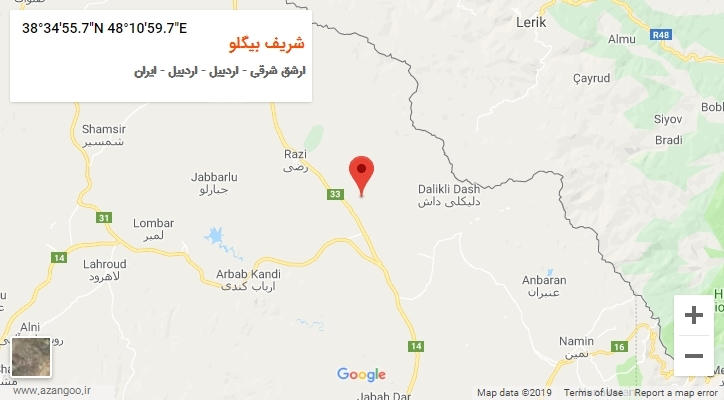 روستای شریف بیگلو بر روی نقشه