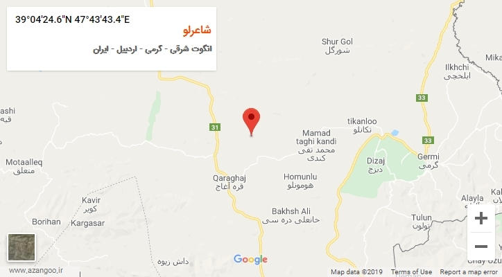 روستای شاعرلو بر روی نقشه
