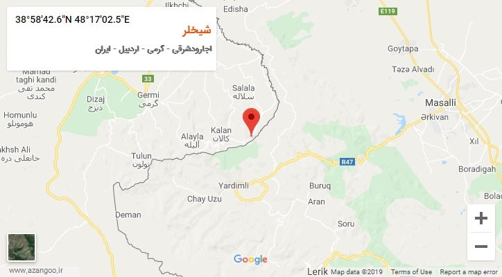 روستای شیخلر بر روی نقشه