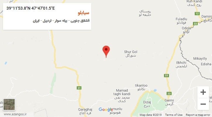 روستای سیابلو بر روی نقشه