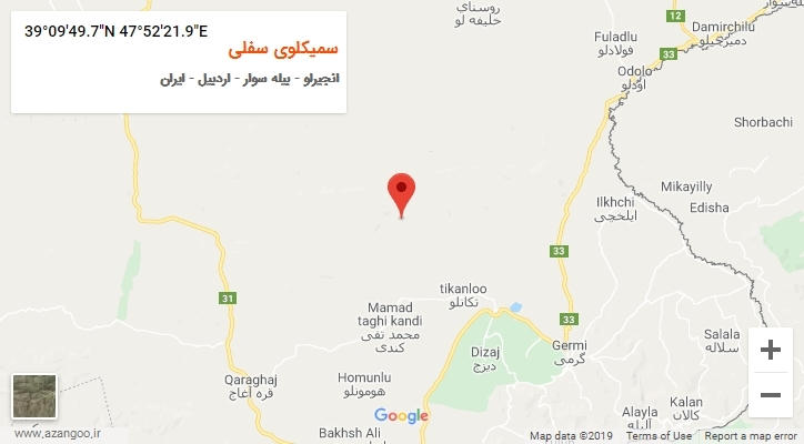روستای سمیکلوی سفلی بر روی نقشه