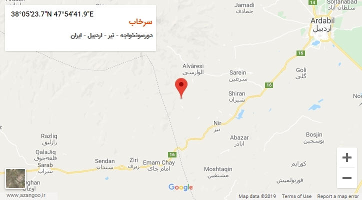 روستای سرخاب بر روی نقشه
