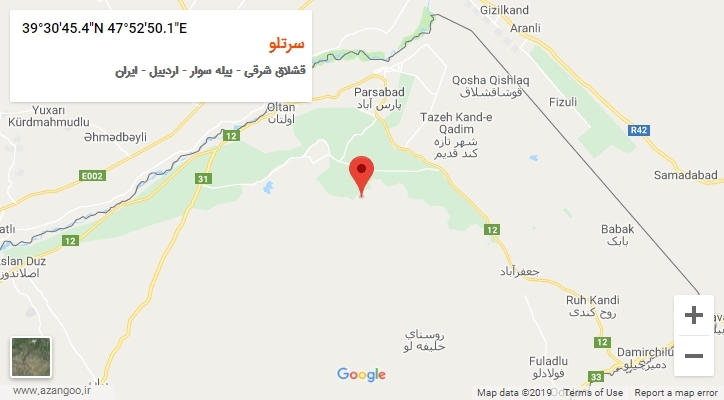 روستای سرتلو بر روی نقشه