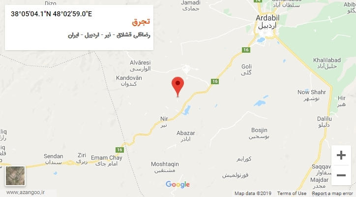روستای تجرق بر روی نقشه