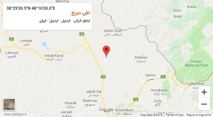 روستای تقی دیزج بر روی نقشه