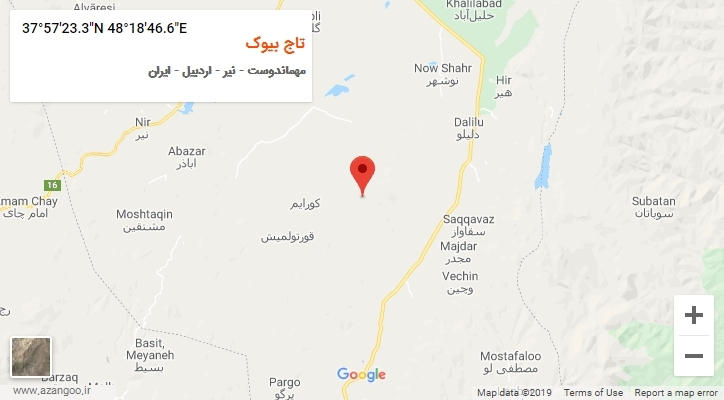 روستای تاج بیوک بر روی نقشه
