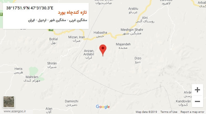 روستای تازه کندچاه یورد بر روی نقشه