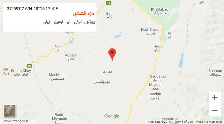 روستای تازه قشلاق بر روی نقشه