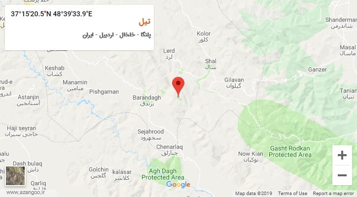 روستای تیل بر روی نقشه