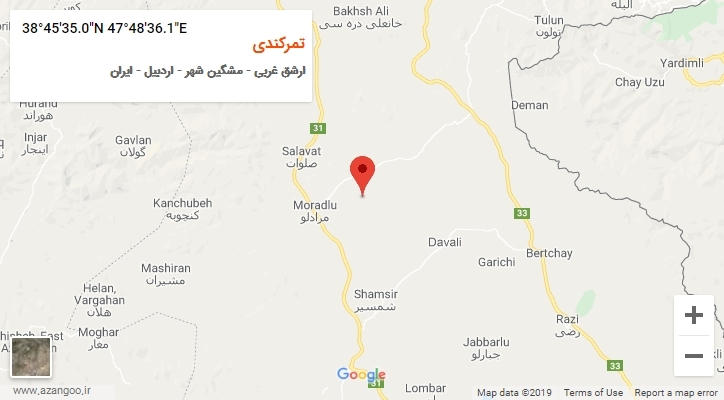 روستای تمرکندی بر روی نقشه