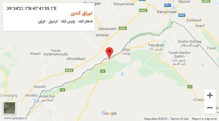 روستای تپراق کندی بر روی نقشه