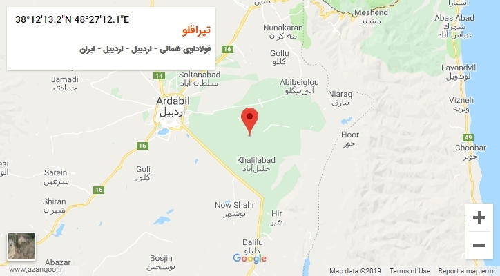 روستای تپراقلو بر روی نقشه