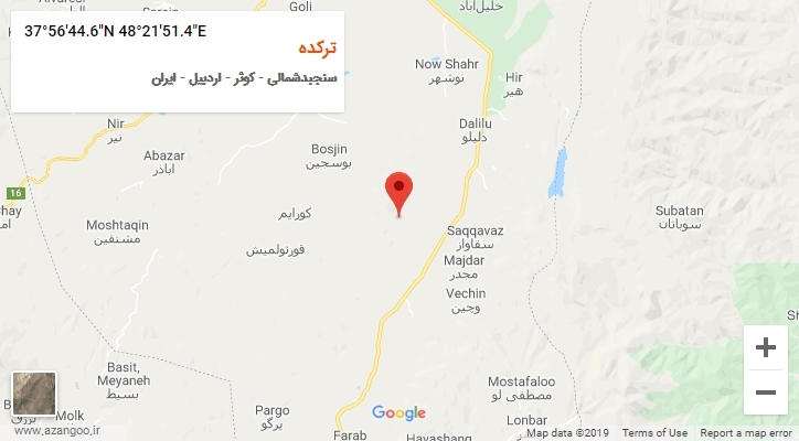 روستای ترکده بر روی نقشه