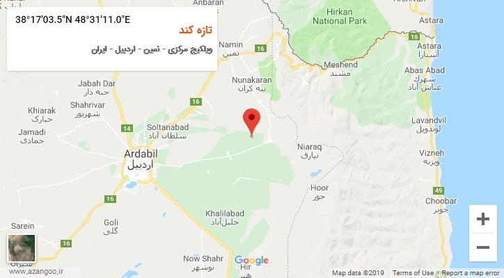 روستای تازه کند بر روی نقشه