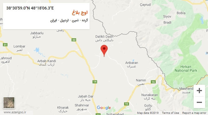 روستای اوج بلاغ بر روی نقشه