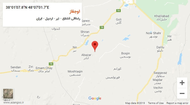 روستای اوجقاز بر روی نقشه