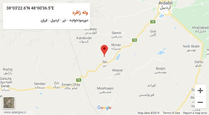 روستای وله زاقرد بر روی نقشه