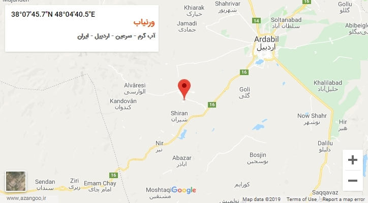 روستای ورنیاب بر روی نقشه