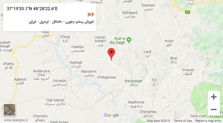 روستای ویو بر روی نقشه