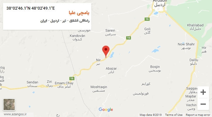 روستای یامچی علیا بر روی نقشه