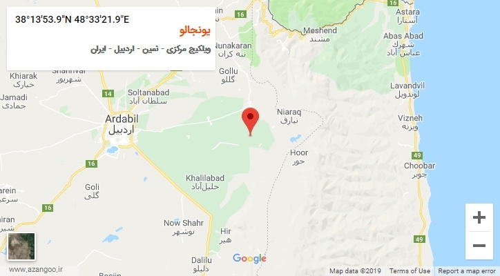 روستای یونجالو بر روی نقشه