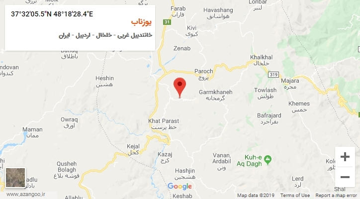 روستای یوزناب بر روی نقشه