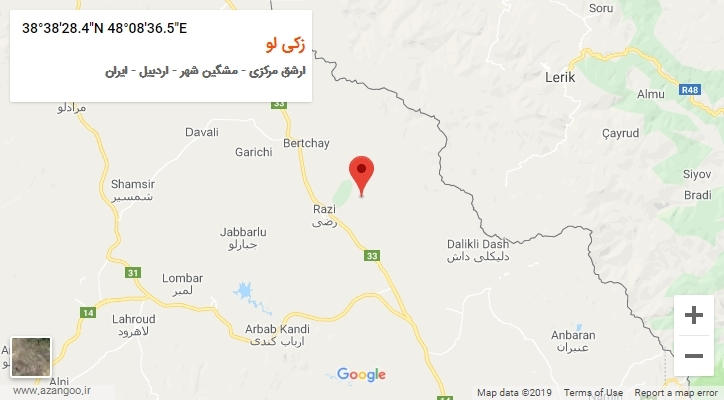 روستای زکی لو بر روی نقشه