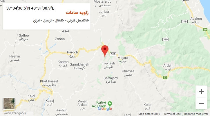 روستای زاویه سادات بر روی نقشه