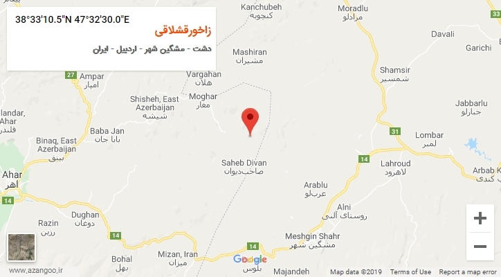 روستای زاخورقشلاقی بر روی نقشه