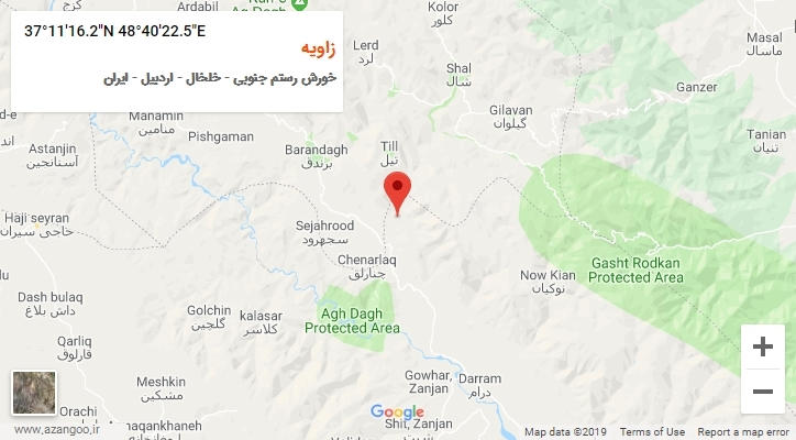 روستای زاویه بر روی نقشه