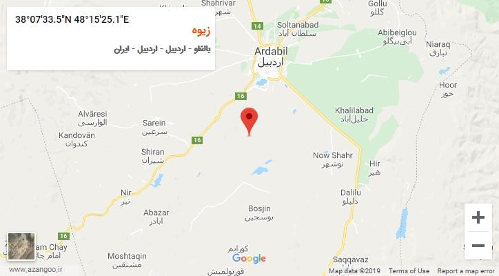 روستای زیوه بر روی نقشه