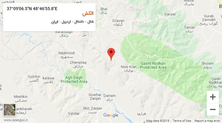 روستای الکش بر روی نقشه