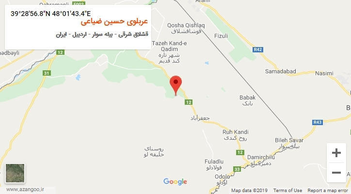 روستای عربلوی حسین ضیاعی بر روی نقشه