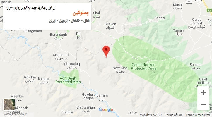 روستای چملوگین بر روی نقشه
