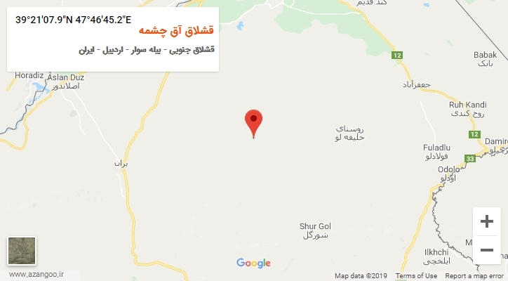 روستای قشلاق آق چشمه بر روی نقشه