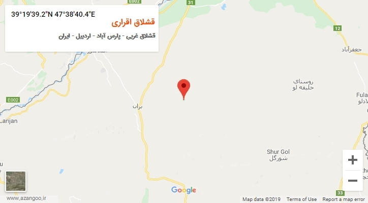 روستای قشلاق اقراری بر روی نقشه