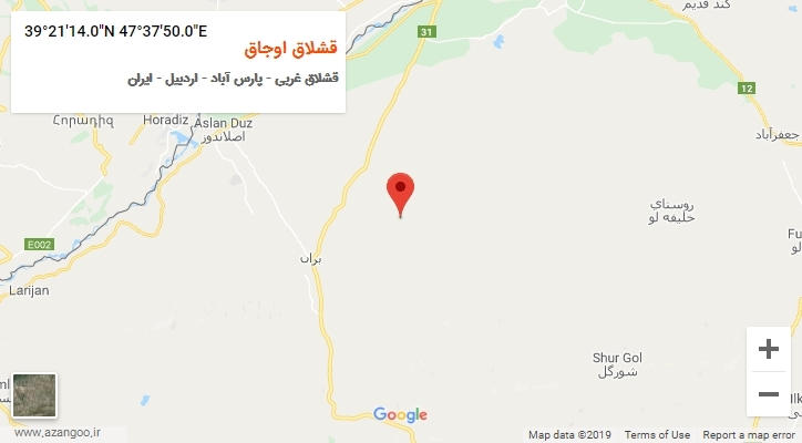روستای قشلاق اوجاق بر روی نقشه
