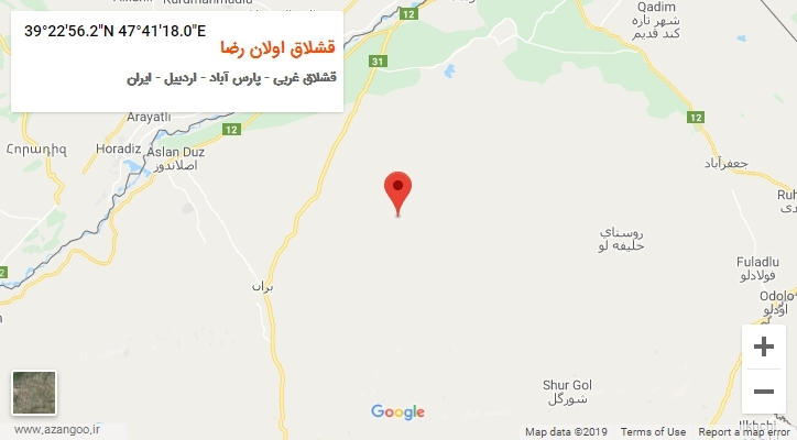 روستای قشلاق اولان رضا بر روی نقشه