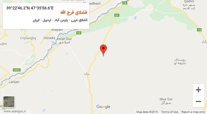 روستای قشلاق فرج الله بر روی نقشه