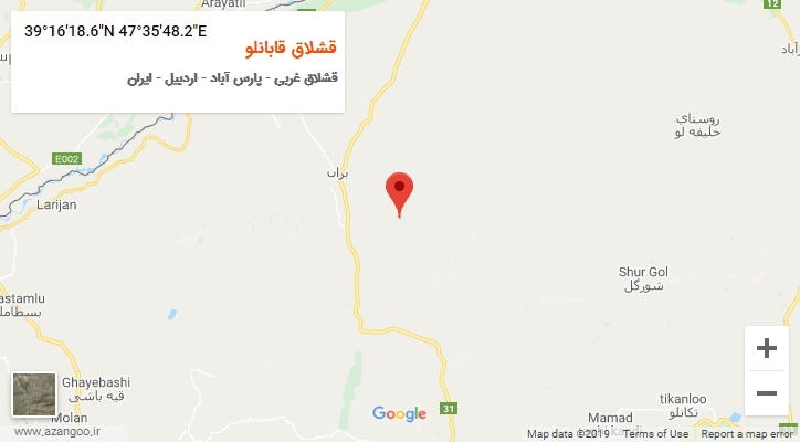 روستای قشلاق قابانلو بر روی نقشه
